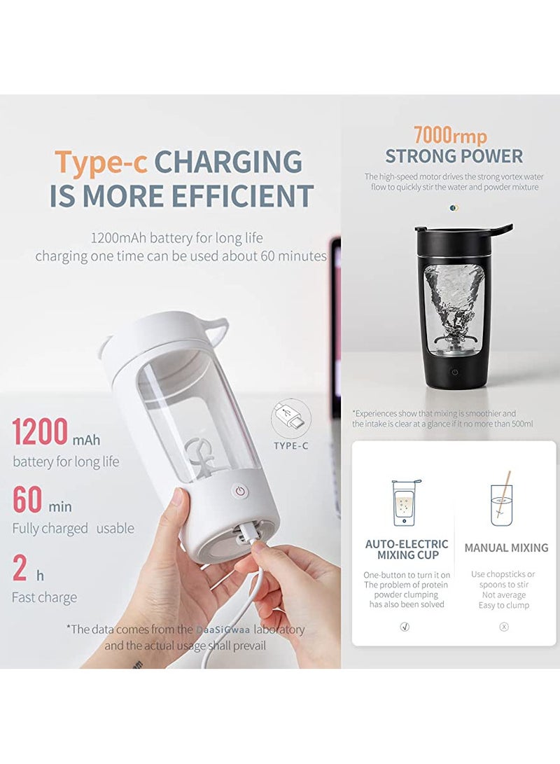 Flexzone Electric Protein Shaker Bottle, 100% Leakproof Mixer - Usb Rechargeable Blender Bottles, Shaker Bottles For Protein Mixes, Made With Tritan Safe Material - Free Bpa - 650Ml (Pink) - Image 3