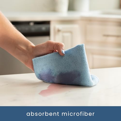 S&T INC. 150 Pack Microfiber Cleaning Cloth, Bulk Towels for Home, Reusable Microfiber Towels for Cars, Cleaning Rags, Light Blue, 11.5 Inches x 11.5 Inches, 150 Count - Image 2