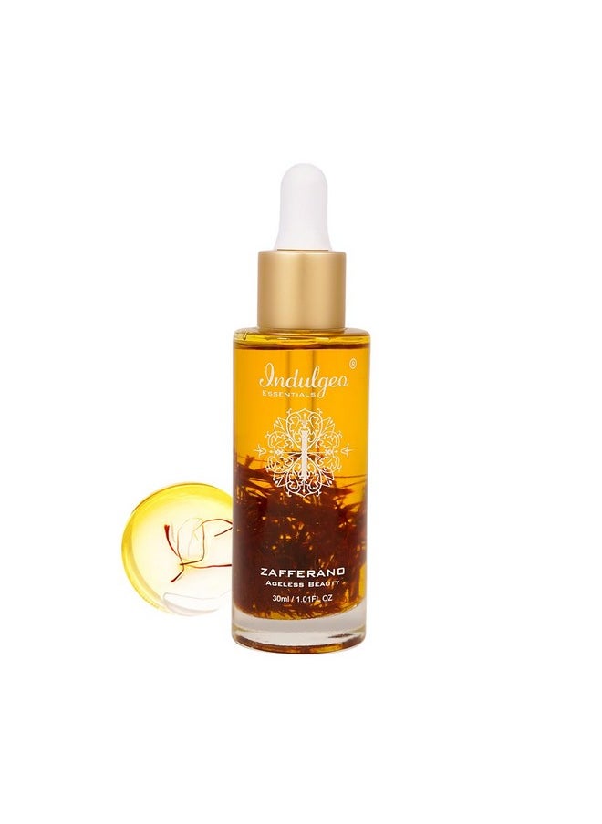 Indulgeo ESSENTIALS Zafferano Oil 30Ml- Beauty Face Oil With Saffron, Lupin Seed Extract| 100% Organic & Cruelty-Free | Everyday Use In Winter  - Image 1