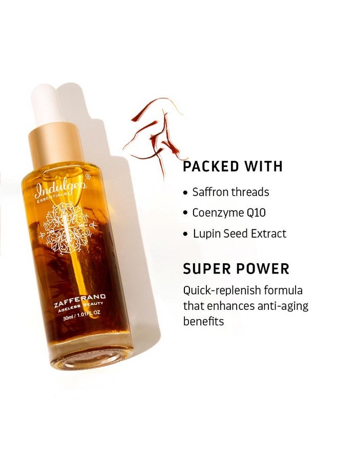 Indulgeo ESSENTIALS Zafferano Oil 30Ml- Beauty Face Oil With Saffron, Lupin Seed Extract| 100% Organic & Cruelty-Free | Everyday Use In Winter  - Image 3