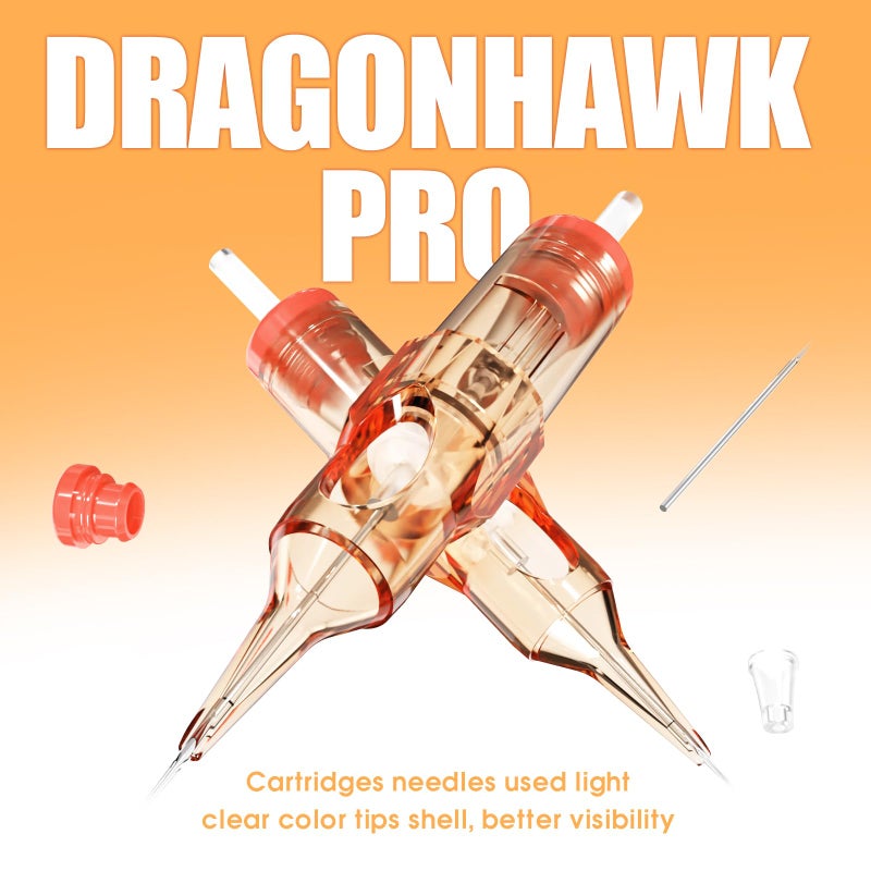 Dragonhawk Pro Tattoo Needles Cartridges, 1201RL Round Liner Pro Needles Pins for Super Artists, 20 Pcs Disposable - Image 2