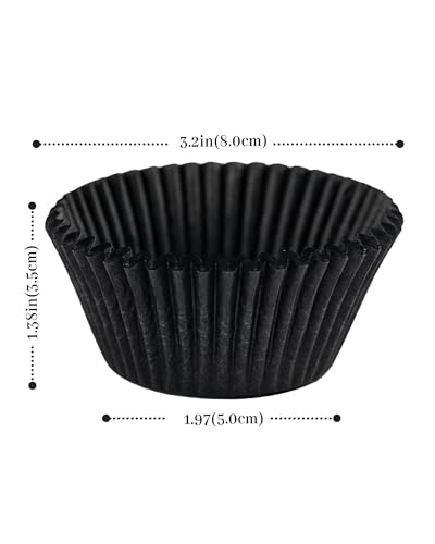 Bake Choice 200pcs Standard Black cupcake liners for baking,food grade cupcake wrappers,greaseproof parchment muffin liners for martin luther king jr day decorations - Image 2