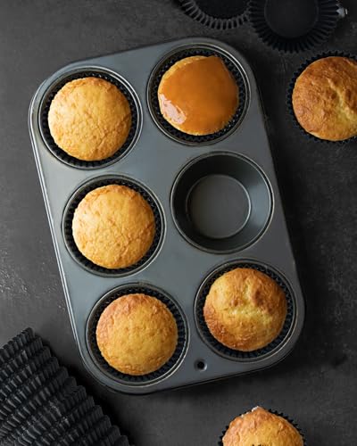 Bake Choice 200pcs Standard Black cupcake liners for baking,food grade cupcake wrappers,greaseproof parchment muffin liners for martin luther king jr day decorations - Image 3