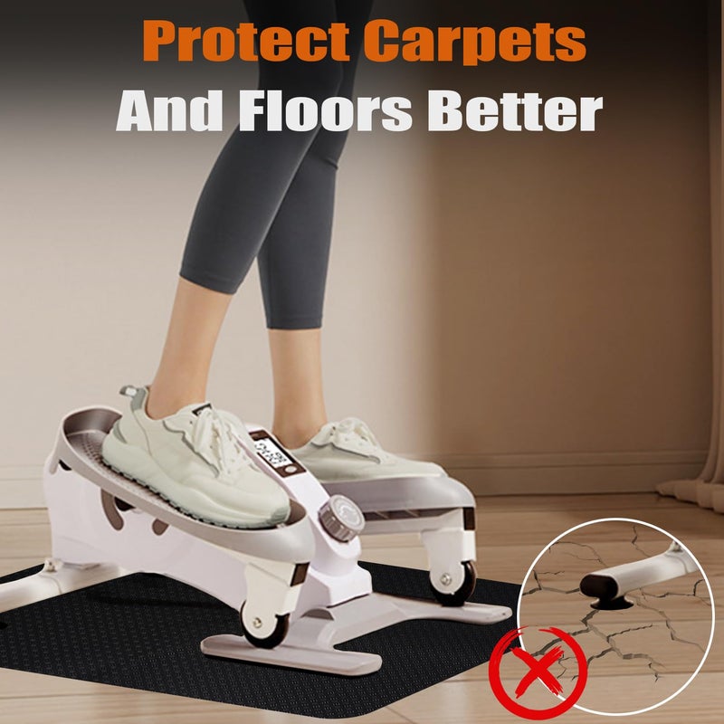 THAILE Double-Sided Non-Slip Workout Mat for Elliptical Machine, 23.6" x 17" Stepper Mat for Under Desk Ellipticals & Pedal Exercisers, Stability & Floor Protection, Compatible with Vibration Plate - Image 3