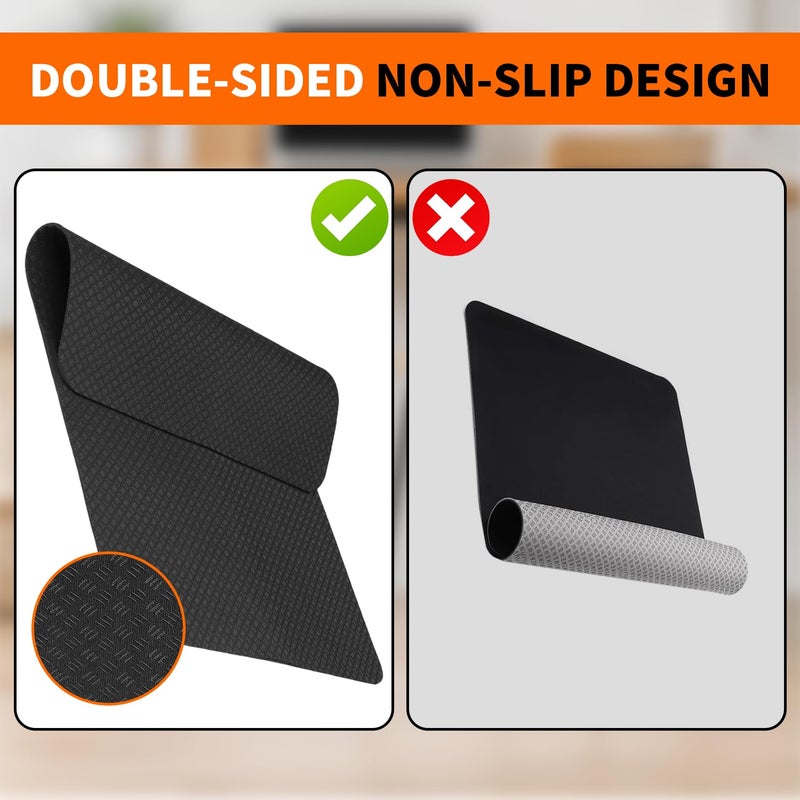 THAILE Double-Sided Non-Slip Workout Mat for Elliptical Machine, 23.6" x 17" Stepper Mat for Under Desk Ellipticals & Pedal Exercisers, Stability & Floor Protection, Compatible with Vibration Plate - Image 2