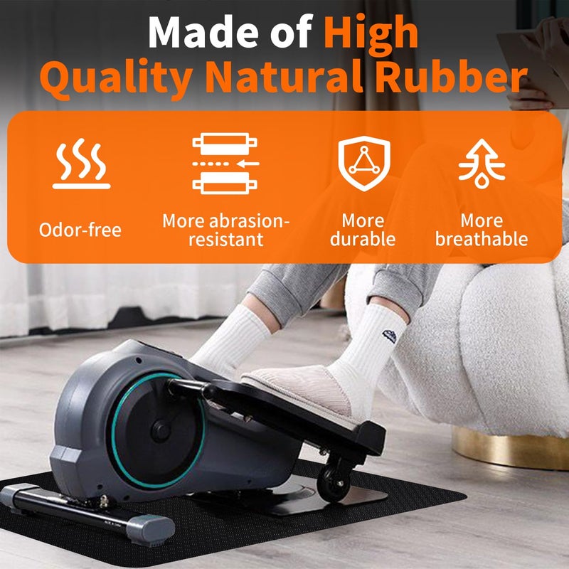 THAILE Double-Sided Non-Slip Workout Mat for Elliptical Machine, 23.6" x 17" Stepper Mat for Under Desk Ellipticals & Pedal Exercisers, Stability & Floor Protection, Compatible with Vibration Plate - Image 5