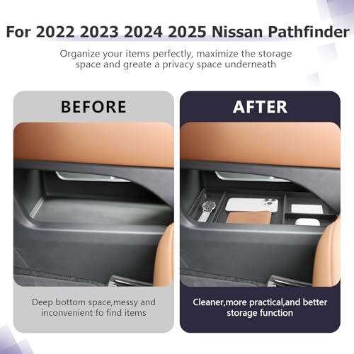 LUWU Low Center Console Organizer Compatible with 2022 2023 2024 2025 2026 Nissan Pathfinder SLPlatinumRock Creek Accessories 2025 Pathfinder Armrest Console Organizer Armrest Lower Storage Tray - Image 3