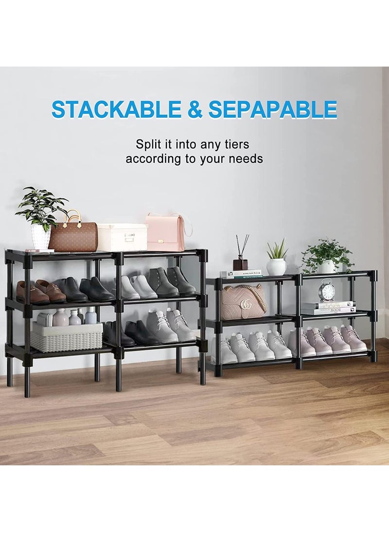 Hihonor - Shoe Racks,2 Row 6 Tier,Shoe and Boots Organizer Storage Shelf,Stackable Metal Stand Shelf,Keep Room Neat Door Space Saving (2 Row 6 Tier) - Image 1