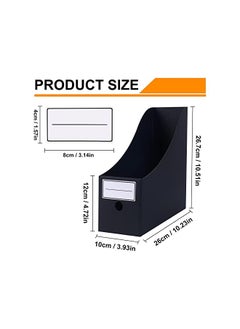 The Bros 6Pcs Magazine File Folder, Corrugated Cardboard Magazine Holder, Cardboard Magazine Rack with Labels, File Magazine Organizer (Black)  - Image 2