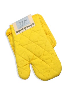 Hotel Linen Klub 2-Piece Reversible Printed Design Gloves/Oven Mitt And Pot Holder Set Yellow  - Image 2
