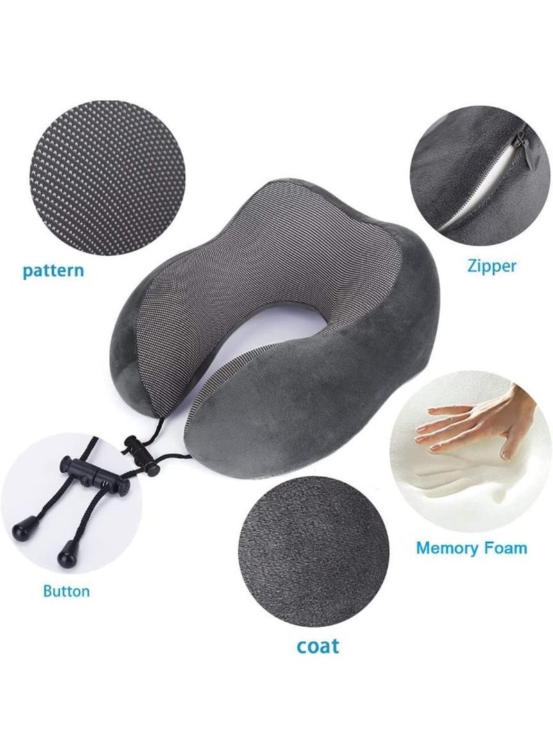 MAANYS Travel Pillow for Airplane Sleeping, Memory Foam Neck Pillow, Versatile Usage for Travel, Car, Office, Work from Home, Ideal Travel Kit with 3D Eye Mask, Earplugs & Portable Luxury Bag(Black) - Image 2