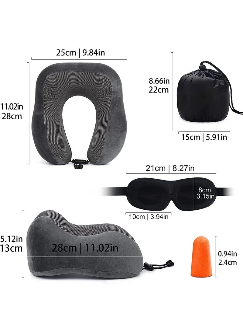 MAANYS Travel Pillow for Airplane Sleeping, Memory Foam Neck Pillow, Versatile Usage for Travel, Car, Office, Work from Home, Ideal Travel Kit with 3D Eye Mask, Earplugs & Portable Luxury Bag(Black) - Image 4