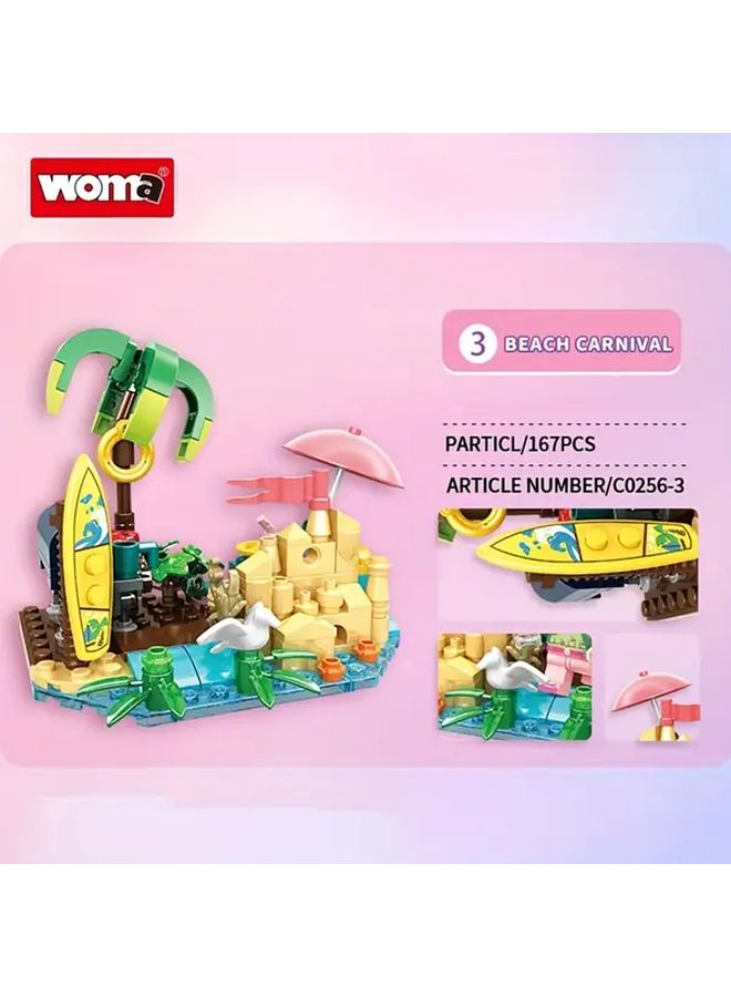 Random Street View Building Block Toy Set Beach Amusement Park STEM Educational - Image 5