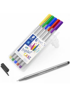 STAEDTLER 334 Triplus Fineliner Superfine Point Pens - 0.3mm - Basic Starter Wallet of 6  - Image 1