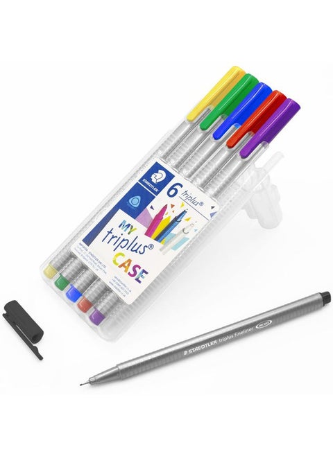 334 Triplus Fineliner Superfine Point Pens - 0.3mm - Basic Starter Wallet of 6