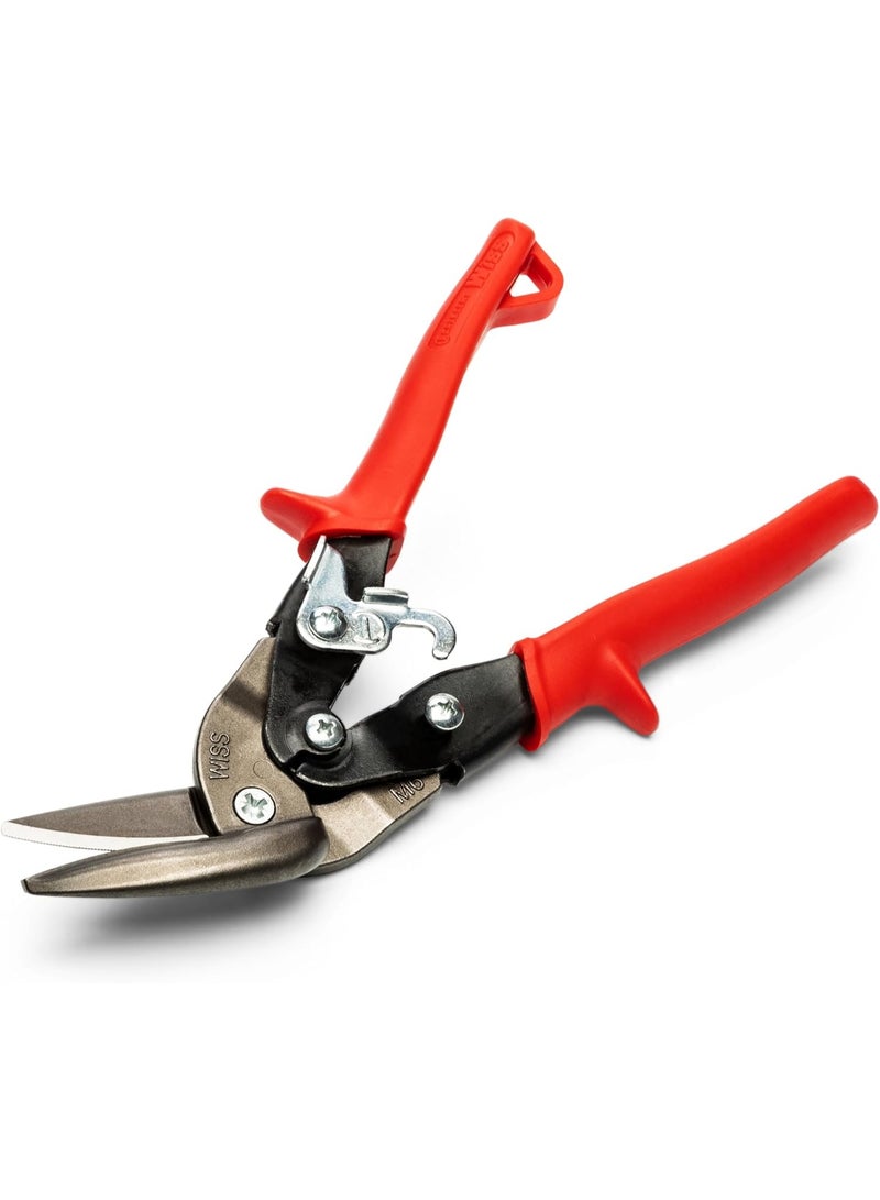 Wiss Crescent Wiss 9-1/4" Metalmaster Offset Straight and Left Cut Aviation Snips - M6R , Red - Image 1