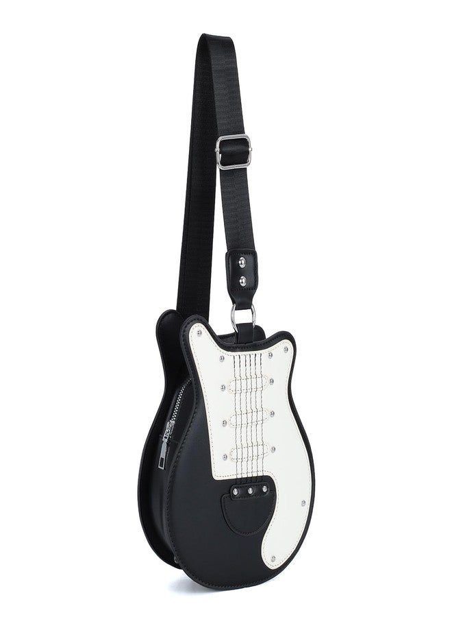 SUKUTU Guitar Shaped Shoulder Bag for Women Rivet Creative Crossbody Handbag Music Crossbody Tote - Image 1