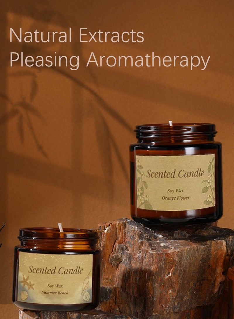 شموع معطرة، شمعة عطرية عالية الجودة، شمعة معطرة للاستخدام المنزلي والسبا والاستحمام واليوغا والسفر، مجموعة هدايا شموع معطرة، 100 جرام (فانيليا حالمة) - Image 2