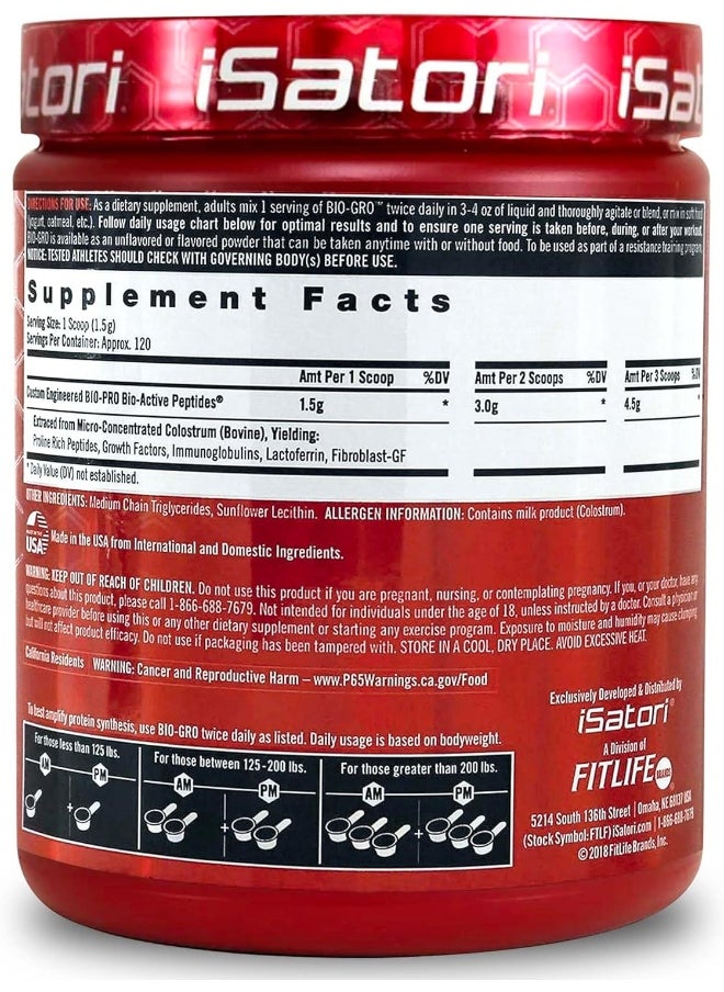 iSatori - Isatori Bio-Gro Protein Synthesis Amplifier Build Lean Muscle Speed Recovery And Increase Strength Bio-Active Proline-Rich Peptides Post Workout Muscle Builder Unflavored (120 Servings) - Image 1