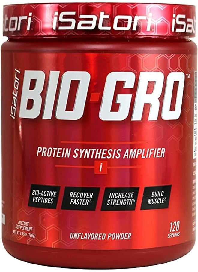 iSatori - Isatori Bio-Gro Protein Synthesis Amplifier Build Lean Muscle Speed Recovery And Increase Strength Bio-Active Proline-Rich Peptides Post Workout Muscle Builder Unflavored (120 Servings) - Image 1
