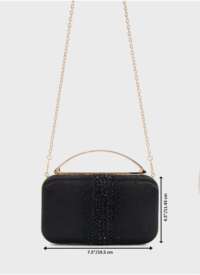 Ella Limited Edition - Diamante Clutch With Metal Handle - Image 1