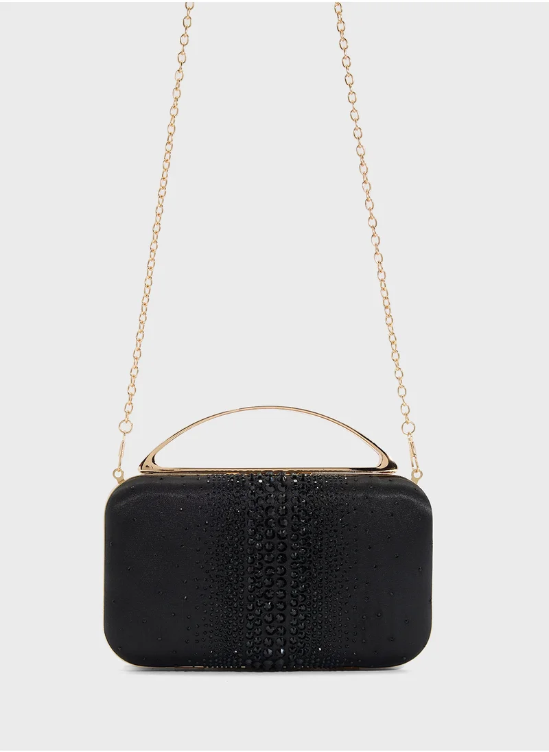 Ella Limited Edition Diamante Clutch With Metal Handle