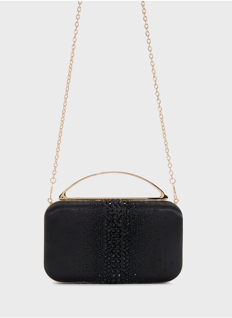 Ella Limited Edition Diamante Clutch With Metal Handle  - Image 2