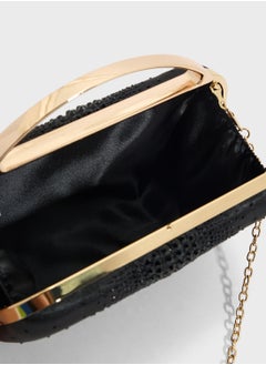 Ella Limited Edition Diamante Clutch With Metal Handle  - Image 5
