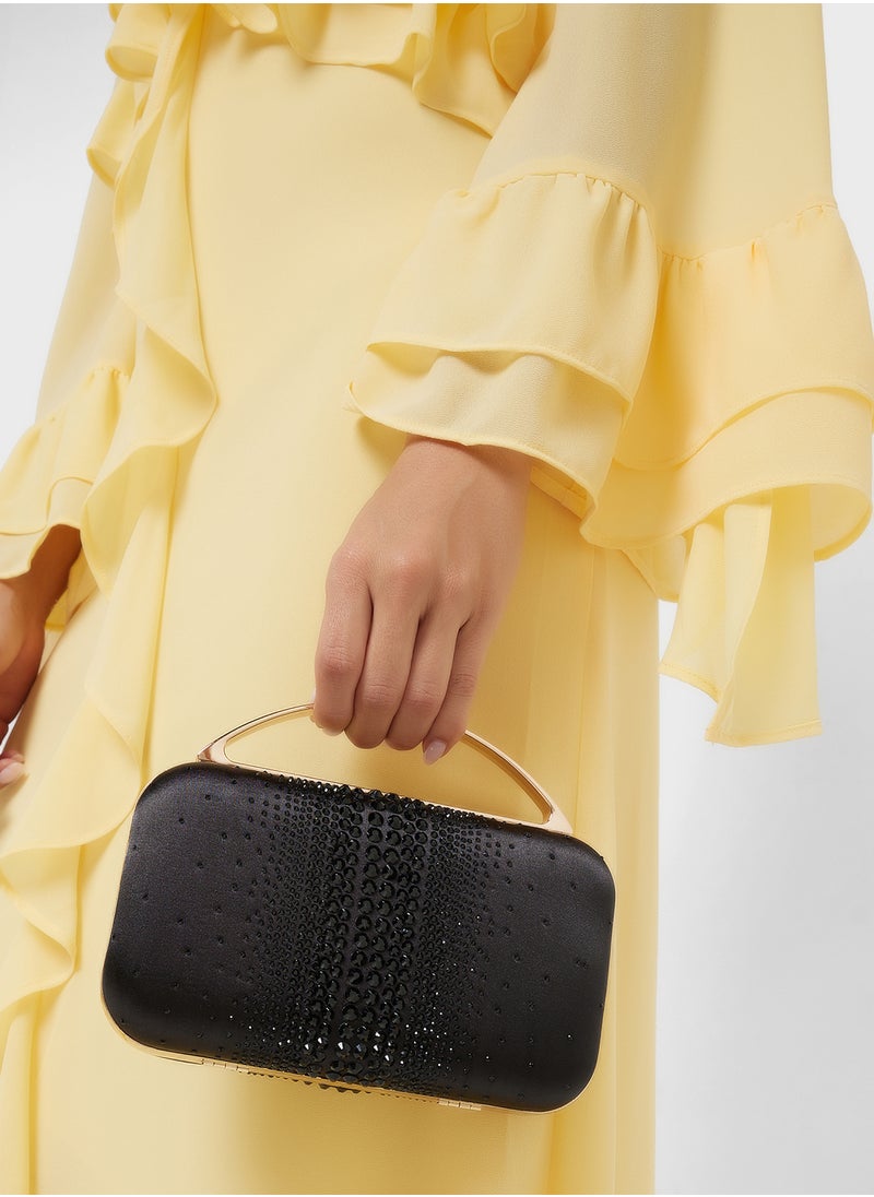 Ella Limited Edition - Diamante Clutch With Metal Handle - Image 1