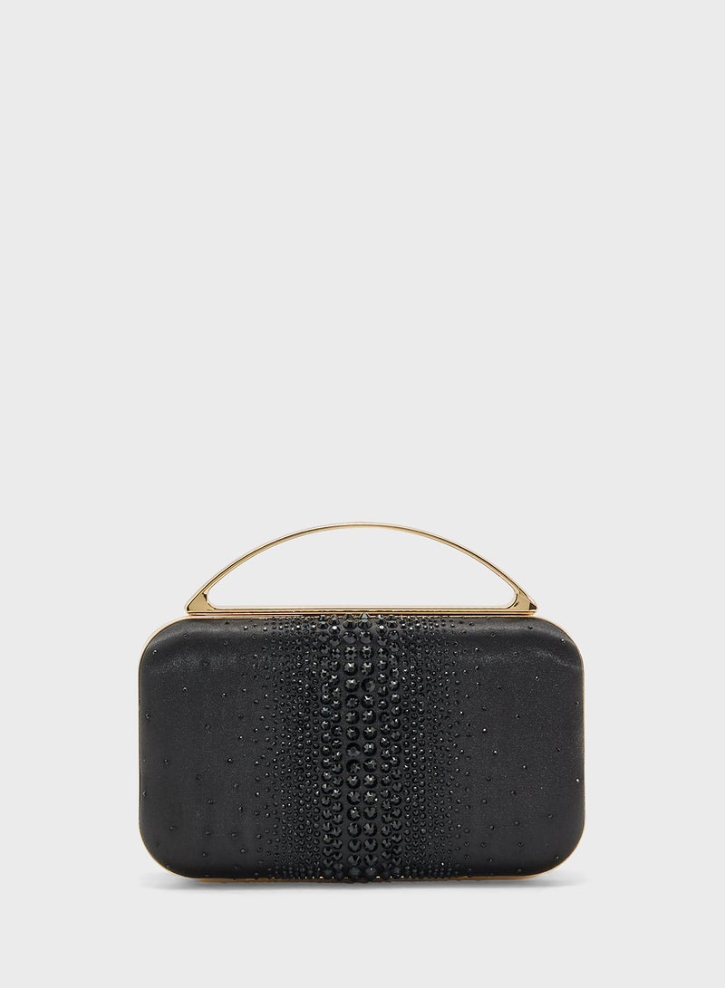 Ella Limited Edition Diamante Clutch With Metal Handle  - Image 2