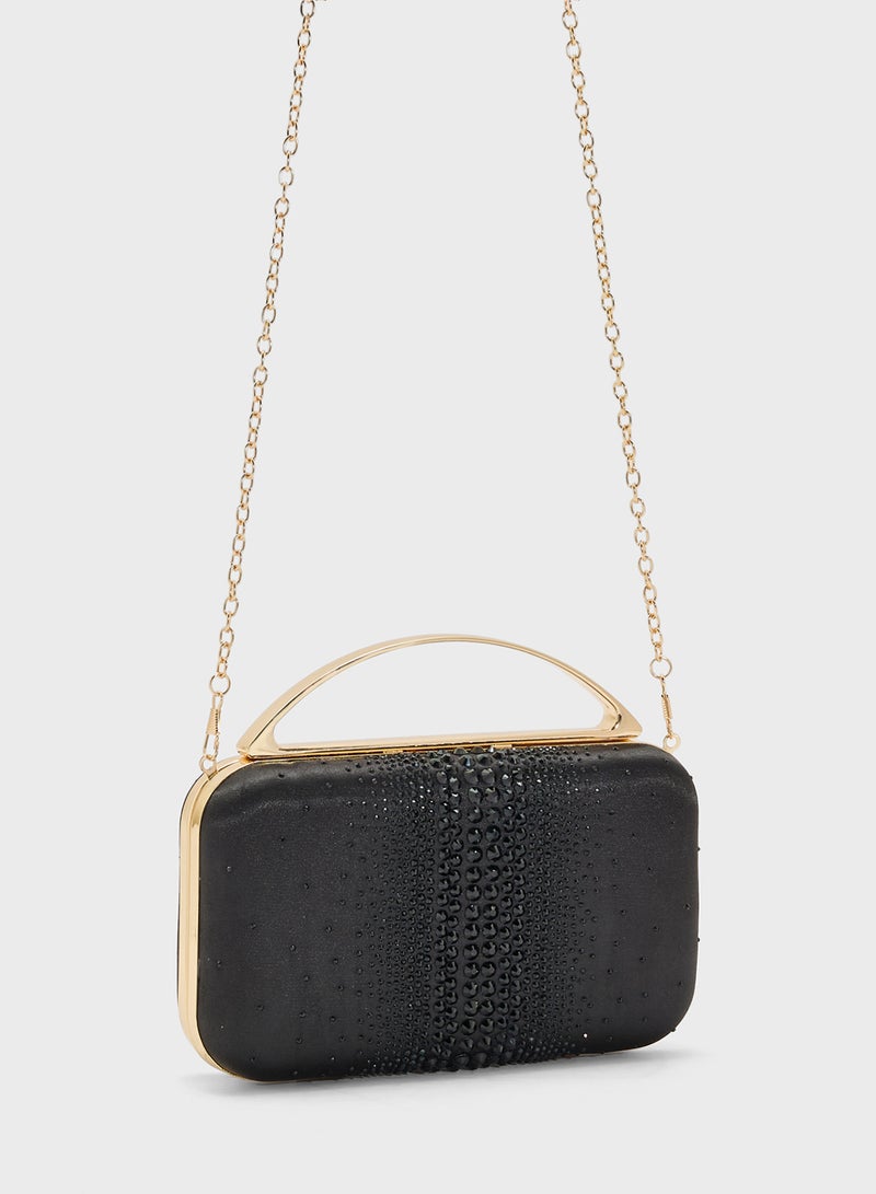 Ella Limited Edition Diamante Clutch With Metal Handle  - Image 3