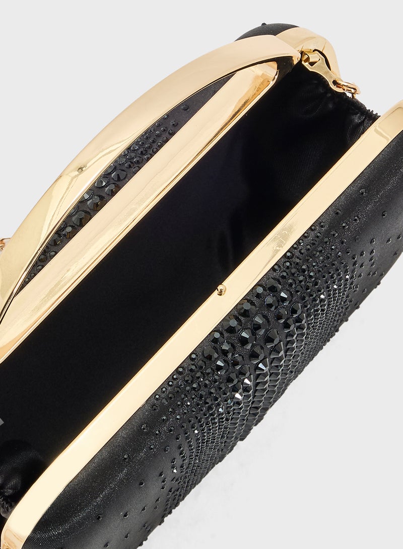 Ella Limited Edition Diamante Clutch With Metal Handle  - Image 5