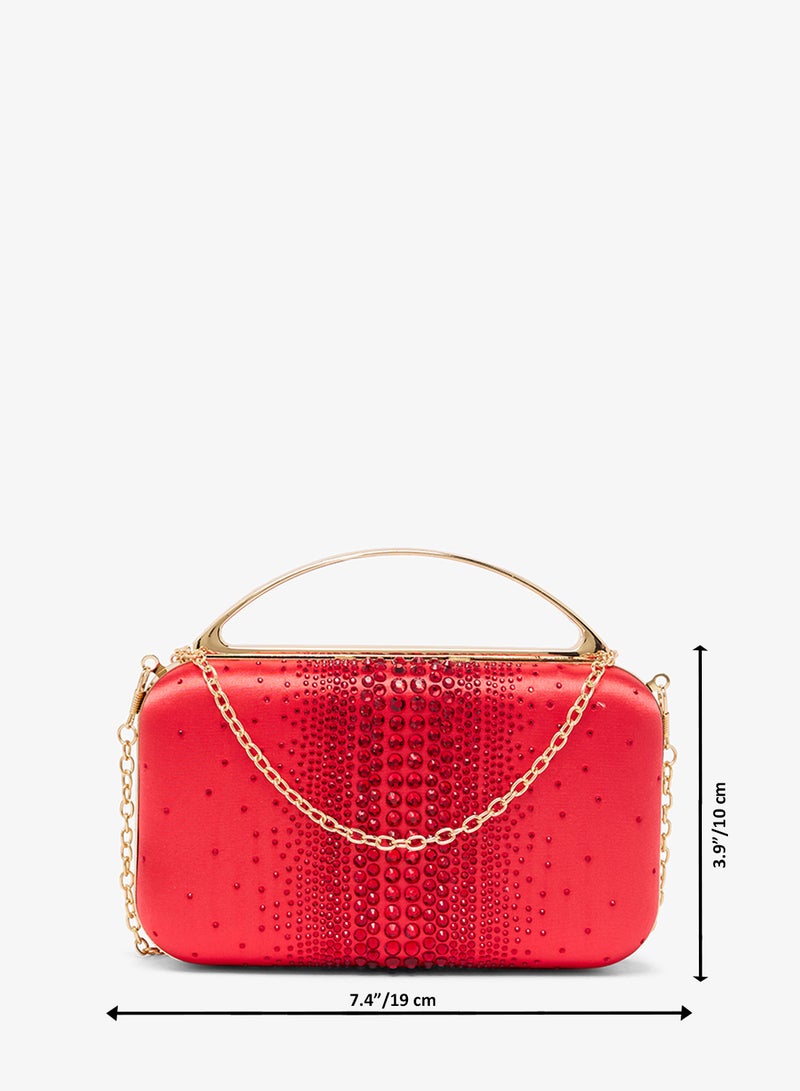 Ella Limited Edition Diamante Clutch With Metal Handle - Image 5