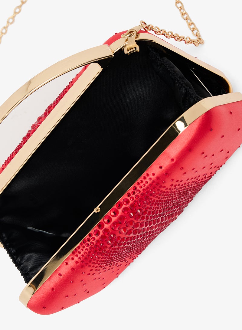 Ella Limited Edition Diamante Clutch With Metal Handle - Image 4