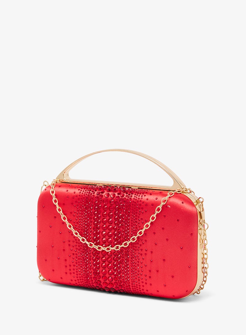 Ella Limited Edition Diamante Clutch With Metal Handle - Image 3