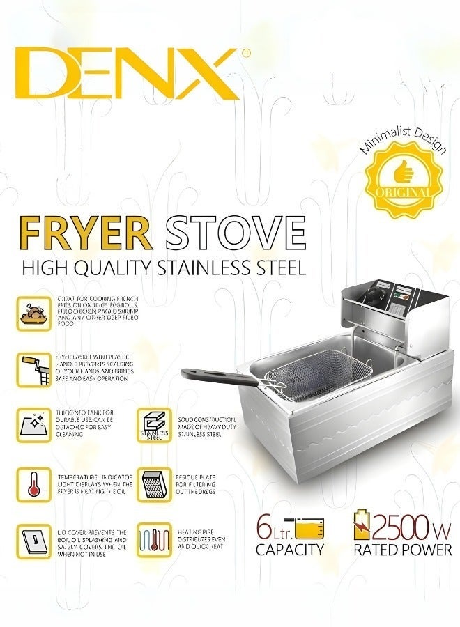 Denx 6 liter 2500 watt electric oil can with lid - Image 5