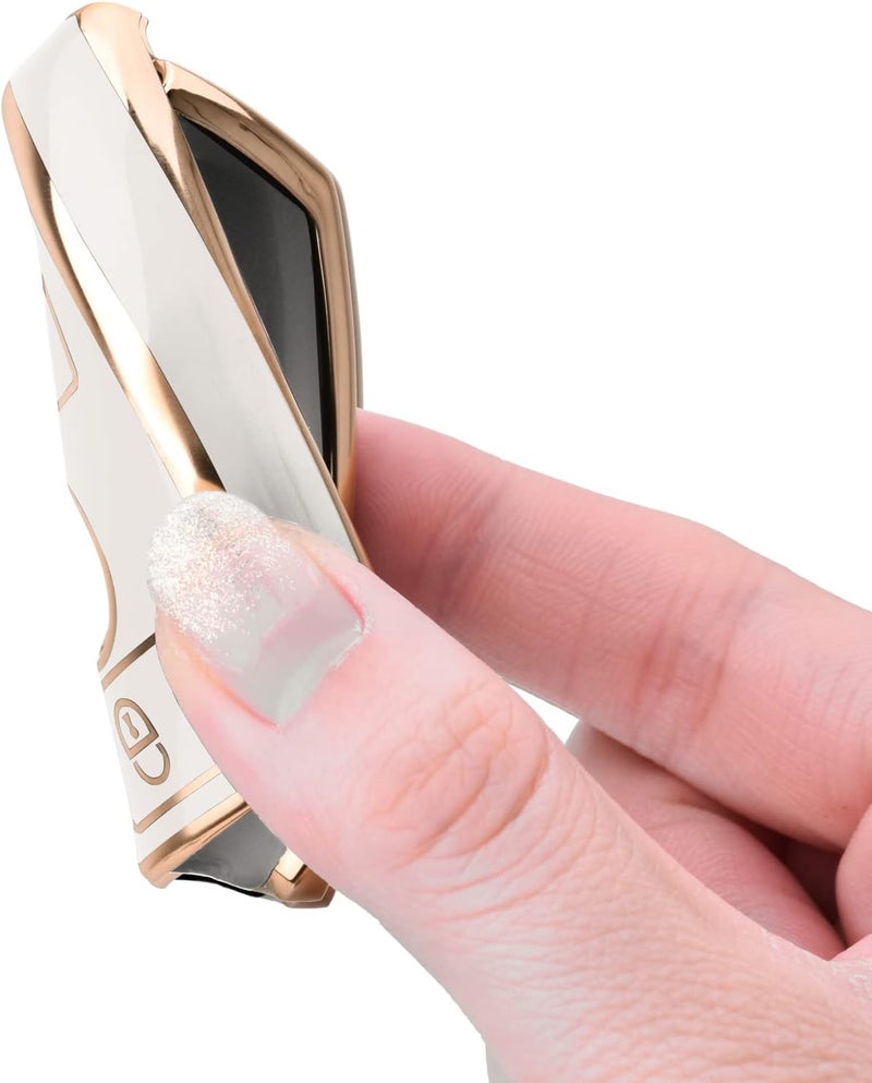 OATSBASF Car Key Case for Mercedes Benz - Key Cover for W204 W211 2-3 Keyless Buttons (Golden Edge White) - Image 4