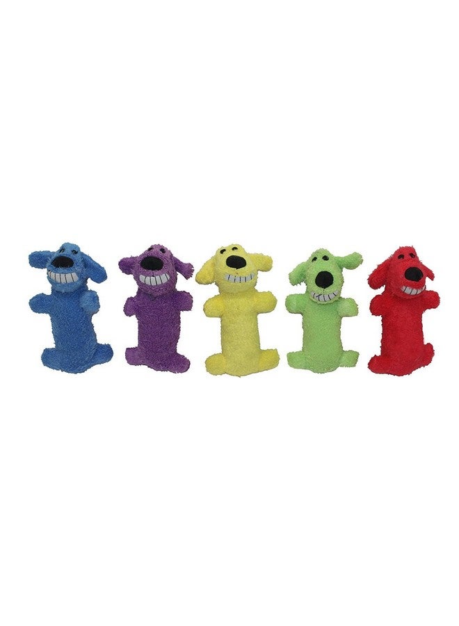 Multipet Loofa Dog 'The Original' Assorted Colors (Purple, Red, Green, and Blue) 6" Dog Toy