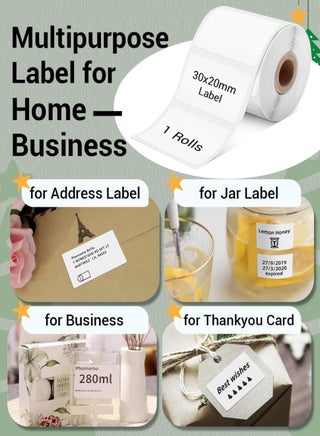 Thermal Sticker Label, 30mm×20mm(1.18"×0.79"Inch ) - 320/Roll, Compatible with M110/M120/M150/M200/M220/M221 Printer (Black on White) - view 3
