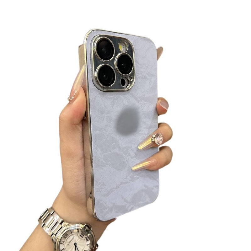 غطاء واقي بFabric لـ iPhone 14 / 14 Plus / 14 Pro / 14 Pro Max باللون أزرق مضاد للانزلاق مع حافة مطلية بالكهرباء وحماية العدسة مع قبضة مضادة للانزلاق مع مقاوم للخدش للعائلة - Image 5