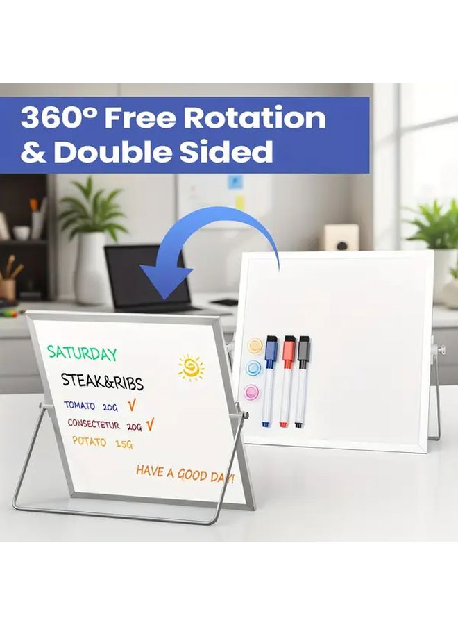 10x10 Inch Magnetic Double Sided Dry Erase Whiteboard With Stand - Image 3