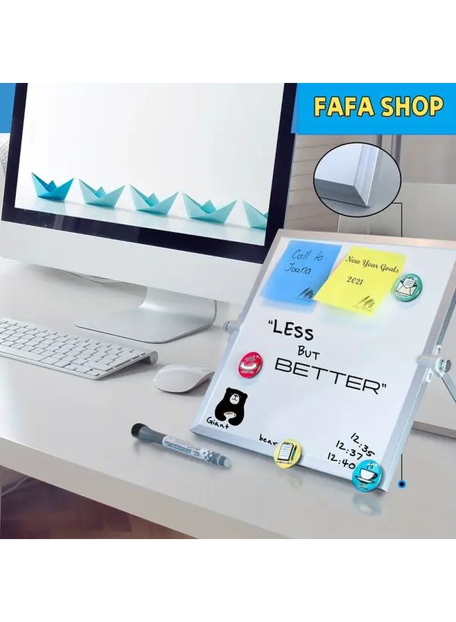 10x10 Inch Magnetic Double Sided Dry Erase Whiteboard With Stand - Image 2