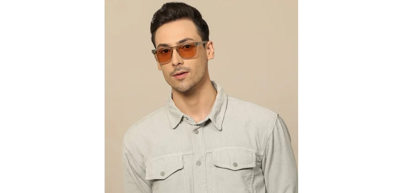 John Jacobs JJ Tints Full Rim Rectangular Frame Polarized &amp; UV Protected Sunglasses JJ S12956 - 54mm - Transparent