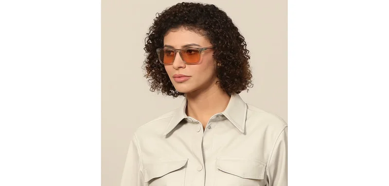 John Jacobs JJ Tints Full Rim Rectangular Frame Polarized &amp; UV Protected Sunglasses JJ S12956 - 54mm - Transparent