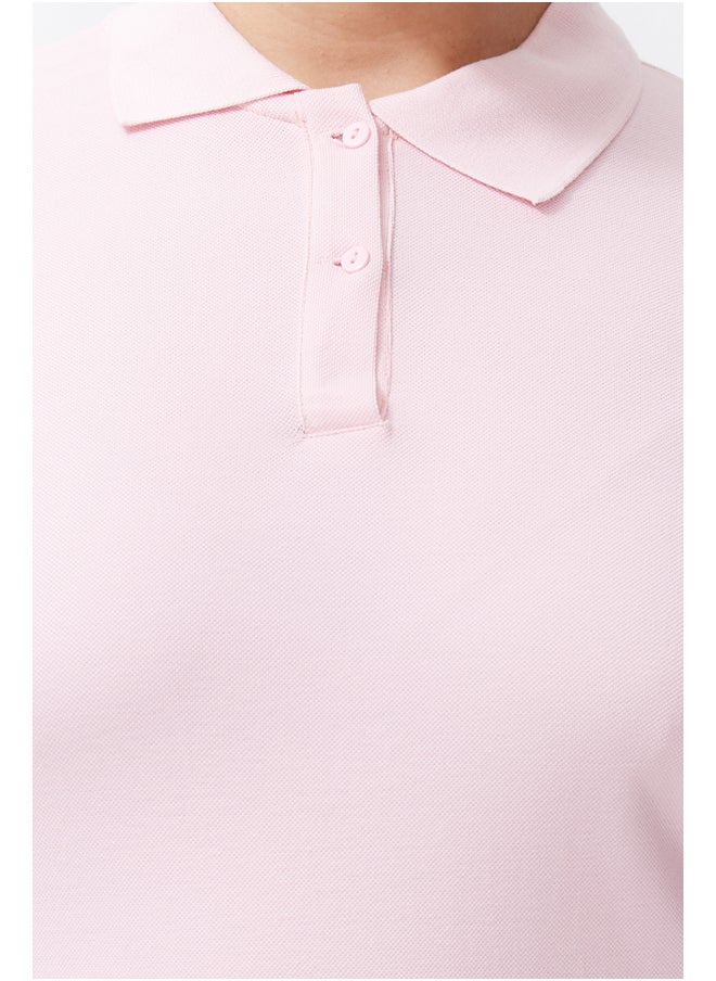trendyol - Pink Polo Neck Knitted T-shirt TBBSS24BF00045 - Image 1