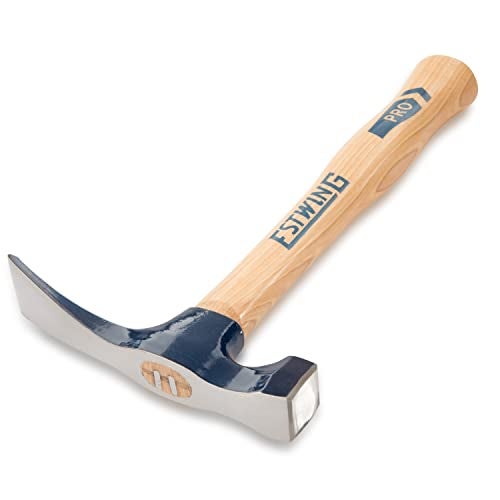 ESTWING Bricklayer's/Mason's Hammer - 21 oz Masonry Tool with Forged Steel Head & Hickory Wood Handle - EW6-21BL - Image 2