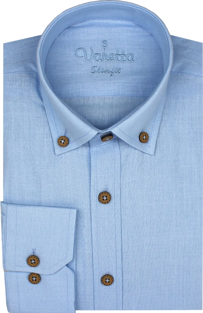 فاريتا Slim Fit Sky Blue Men’s Linen Shirt