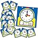 Junkin 25 Pcs Teaching Clock Kit Learning Clocks for Kids Learning Time with Erasable Surface for Home School Classroom SuppliesCute Style - Image 2
