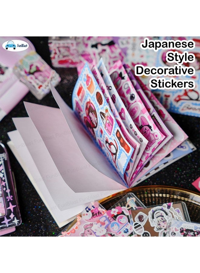 فنبلاست كتاب ملصقات فن بلاست كاواي - 80 ورقة/1600 ملصق، ملصقات كاواي ذاتية اللصق على الطراز الكوري، ملصقات زخرفية على الطراز الياباني، ملصقات بطابع كرتوني للفتيات - Image 4