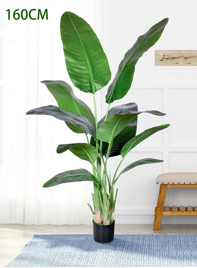 Generic Artificial bird of paradise plant, 160CM Banana Tree with Perfect Faux Tropical Leaf, Lifelike Artificial Trees for Indoor or Outdoor Modern Decoration, Perfect Housewarming Present for Home or Office  - Image 1